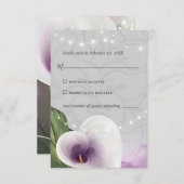 Witte en Paarse Calla Lily Elegant Waterverf RSVP Kaartje (Voorkant / Achterkant)