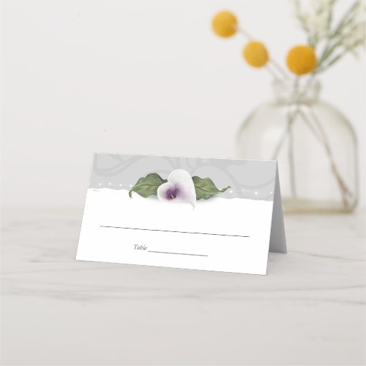 Witte en Paarse Calla Lily Wedding Elegant Floral (Voorkant)