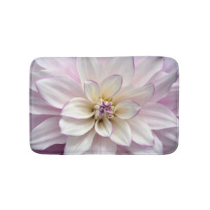 Witte en paarse dahlia badmat