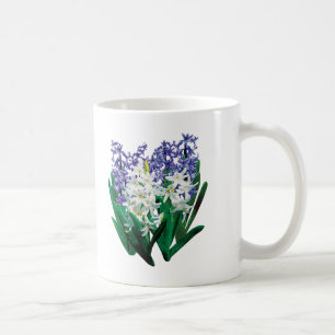 Witte en paarse hyacinten koffiemok