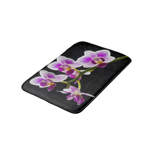 Witte en paarse orchidee badmat (Gekanteld)