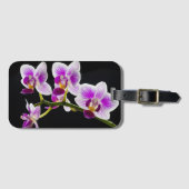 Witte en paarse orchidee bagagelabel (Voorkant (horizontaal))