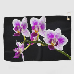 Witte en paarse orchidee golfhanddoek