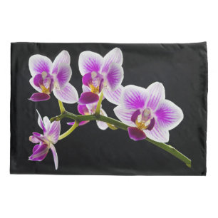 Witte en paarse orchidee kussensloop