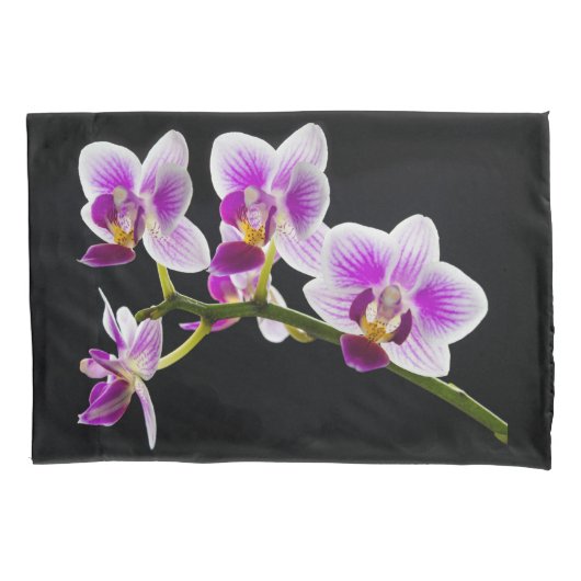 Witte en paarse orchidee kussensloop (Voorkant)