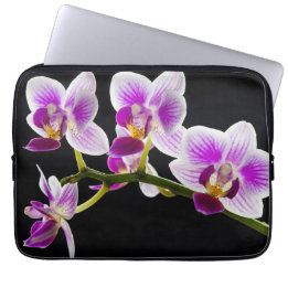 Witte en paarse orchidee laptop sleeve