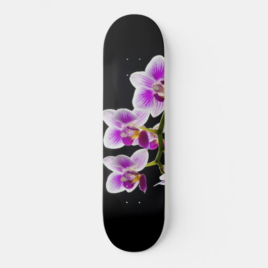 Witte en paarse orchidee skateboard (Voorkant)