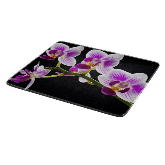 Witte en paarse orchidee snijplank (Hoek)