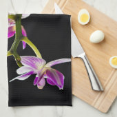 Witte en paarse orchidee theedoek (Quarter Fold)