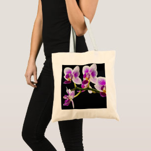 Witte en paarse orchidee tote bag