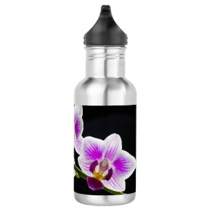 Witte en paarse orchidee waterfles