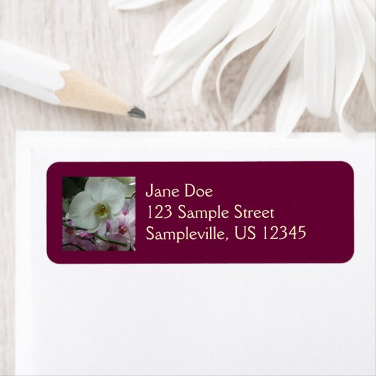 Witte en Paarse orchideeën Etiket (Insitu)