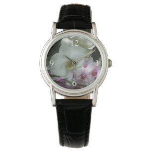 Witte en paarse orchideeën horloge