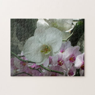 Witte en Paarse orchideeën Legpuzzel