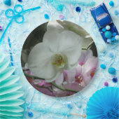 Witte en Paarse orchideeën Papieren Bordje (Feest)