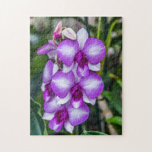 Witte en paarse orchideeën puzzel legpuzzel (Verticaal)