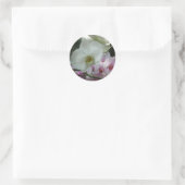 Witte en Paarse orchideeën Ronde Sticker (Tas)