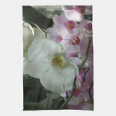 Witte en Paarse orchideeën Theedoek (Verticaal)