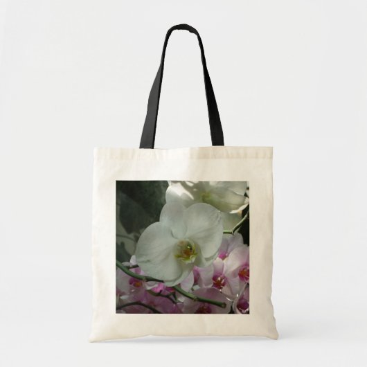 Witte en Paarse orchideeën Tote Bag (Voorkant)
