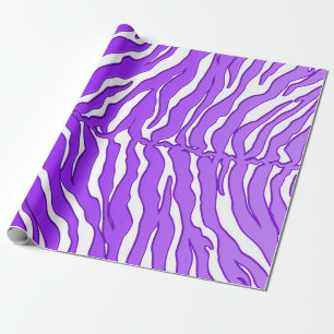 Witte en Paarse tijgerstrepen Dierenprint Cadeaupapier