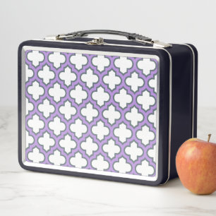 Witte en Paarse trellis, rooster, quatrefoil