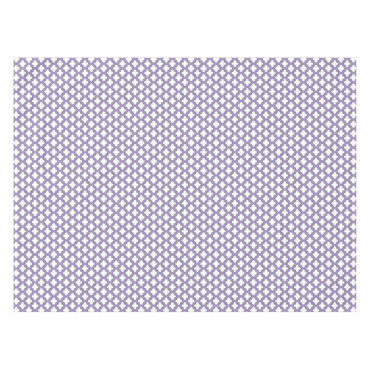 Witte en Paarse trellis, rooster, quatrefoil Tafelkleed (Voorkant (Horizontaal))