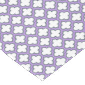 Witte en Paarse trellis, rooster, quatrefoil Tafelkleed (Gekanteld)