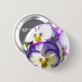 Witte en Paarse Violas Button (Voorkant /achterkant)