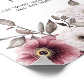 Witte en Plum Bloemen Wensen voor Baby Sign Poster (Hoek)