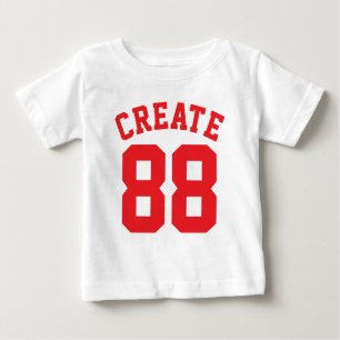 Witte en rode Baby   Sport Jersey Design
