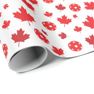Witte en rode Canadese pickleball Wrappin Cadeaupapier