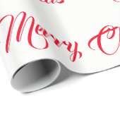 Witte en rode kerst - cadeaupapier (Rol Hoek)