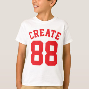 Witte en rode Kinderen   Sport Jersey Design T-shirt