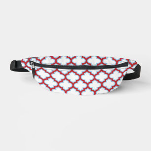 Witte en rode latwerk, traliewerk, quatrefoil heuptasje