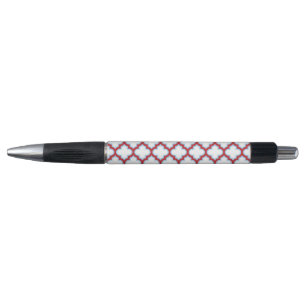 Witte en rode latwerk, traliewerk, quatrefoil pen