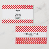 Witte en rode pokkendot visitekaartje (Voorkant / Achterkant)