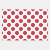 Witte en rode pokkendots inpakpapier vel (Voorkant 3)