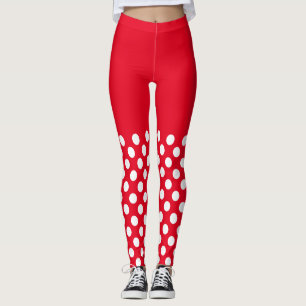 Witte en rode pokkendots leggings