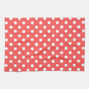 Witte en Rode Polka Dots, polka dot, polka, dot Ap Theedoek