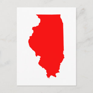Witte en Rode Verhuisbericht naar Illinois Briefkaart