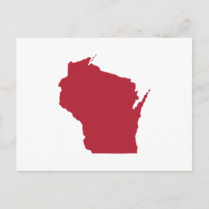 Witte en Rode Verhuisbericht naar Wisconsin Briefkaart