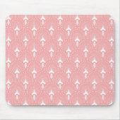 Witte en roze art-deco-patroon muismat (Voorkant)