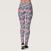Witte en roze bloemblauw leggings (Achterkant)