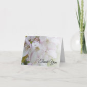 Witte en roze bloemen begrafenissympathie dank u bedankkaart (Voorkant)