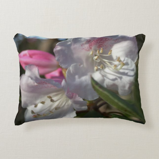 Witte en roze bloemen Kussens (Voorkant)