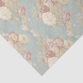 Witte en roze blozende rozen op een blauwe achterg tissuepapier (Detail)