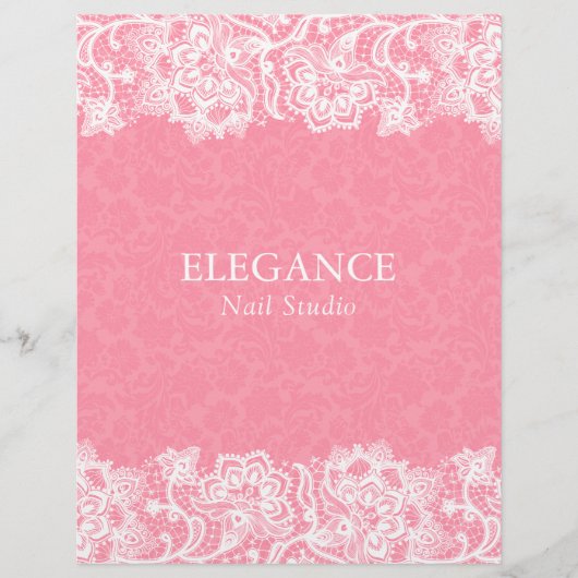 Witte en Roze Floral kant Flyer (Voorkant)