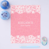 Witte en Roze Floral kant Flyer (Enkel)