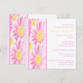 Witte en Roze Gerberas Couples Shower Invitation Kaart (Voorkant / Achterkant)