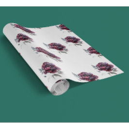 Witte en roze gotische bloemen patroon behang